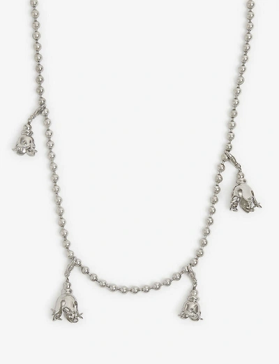 Shop Fenty Psyche Flower Charm Silver-toned Bead Chain Necklace