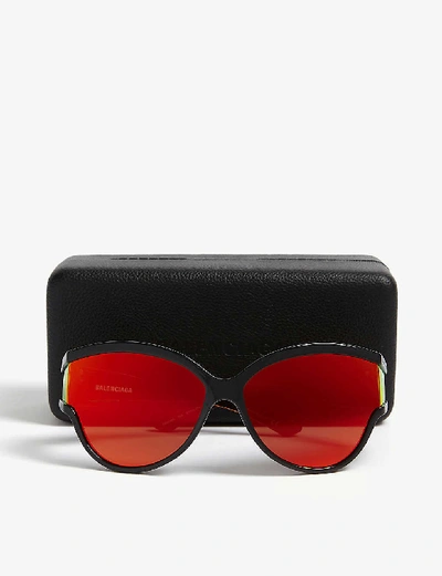 Shop Balenciaga Bb0038s Cat-eye-frame Sunglasses In Black