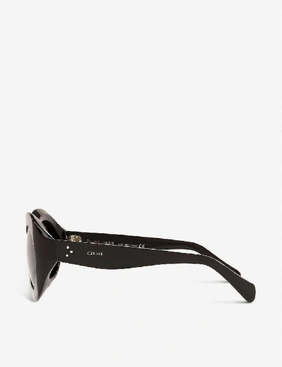 Shop Celine Cl40097i Acetate Round Sunglasses In Black