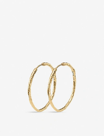 Shop Monica Vinader Womens 18ct Gold Vermeil Siren Large 18ct Gold-plated Hoop Earrings