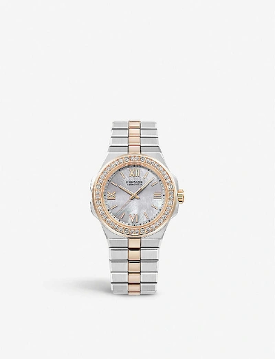 Shop Chopard Womens White Alpine Eagle 18ct Rose-gold, Diamond And Steel Small Watch