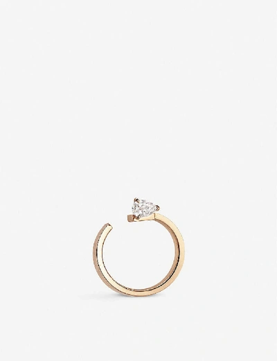 Shop Repossi Serti Sur Vide 18ct Rose-gold And Diamond Ring In Pink Gold 18k
