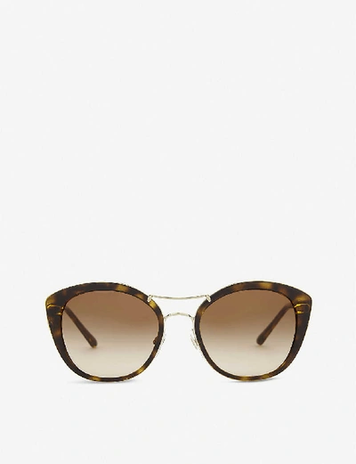 Shop Burberry Women's Dark Havana Be4251 Round Havana Sunglasses