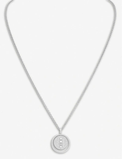 Shop Messika Women's White Gold Lucky Move 18ct White-gold And Pavé Diamond Necklace