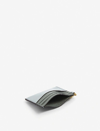 Shop Givenchy Logo-embellished Leather Card Holder In Ice Blue