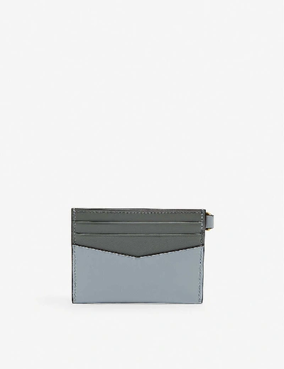 Shop Givenchy Logo-embellished Leather Card Holder In Ice Blue