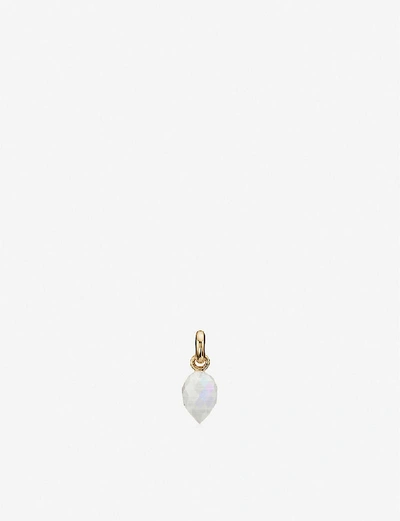 Shop Monica Vinader Fifi 18ct Gold-plated Vermeil And Moonstone Pendant Charm In Moonstone (brown And Silver)