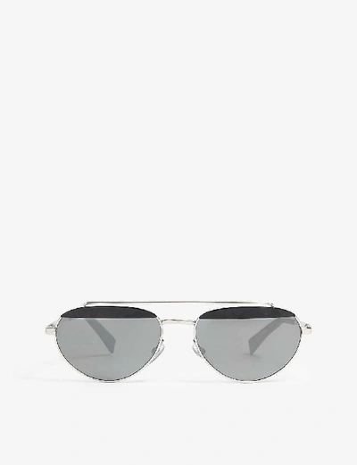 Shop Alain Mikli Elicot Mirrored Oval-frame Sunglasses In Black