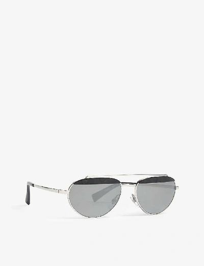 Shop Alain Mikli Elicot Mirrored Oval-frame Sunglasses In Black