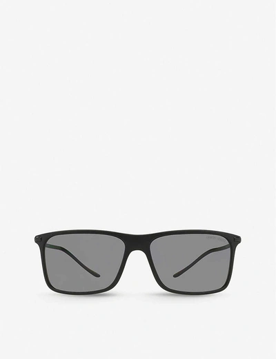 Shop Giorgio Armani Women's Black Ar8034 Acetate Square-frame Sunglasses