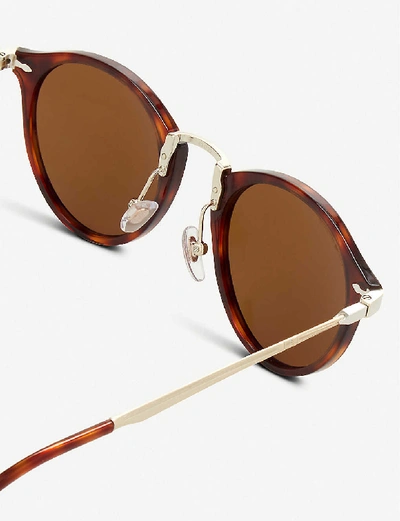 Shop Persol Womens Brown Po3166s Round-frame Tortoiseshell Sunglasses