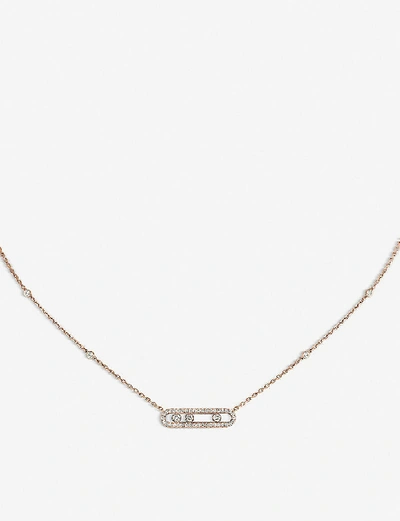 Shop Messika Women's Pink Baby Move Pavé 18ct Pink-gold And Diamond Necklace