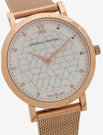 Shop Larsson & Jennings Lgn33cmrgcppqprgmopo Bernadotte Lugano Rose Gold-plated Stainless Steel Watch In Mother-of-pearl