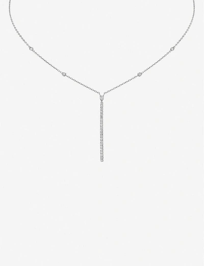 Shop Messika Women's White Gold Gatsby 18ct White-gold And Diamond Necklace