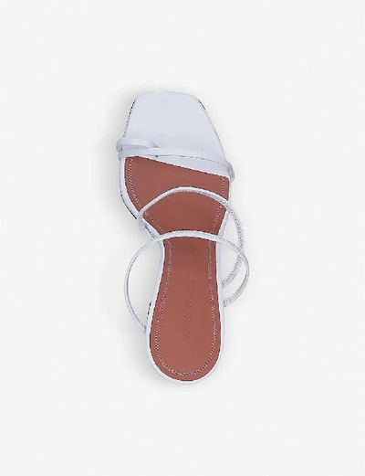 Shop Amina Muaddi Naima Leather Sandals In White