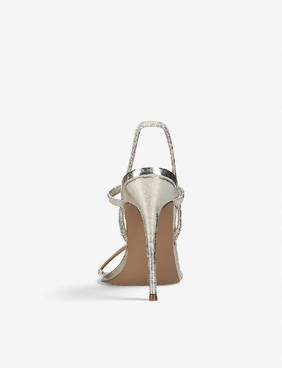 Shop Steve Madden Gabriella Faux-leather Heeled Sandals In Gold