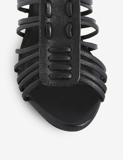 Shop Allsaints Pia Gladiator Heeled Leather Sandals In Black