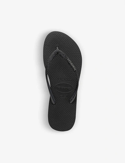 Shop Havaianas Slim Glitter Rubber Flip-flops