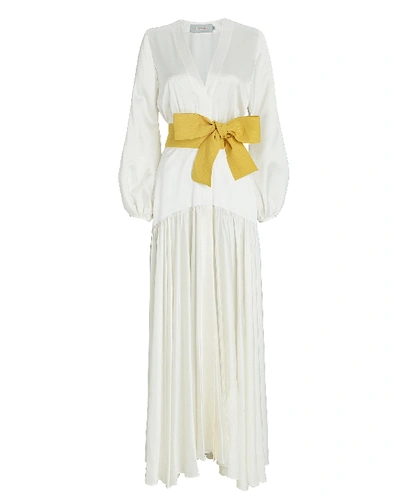 Shop Silvia Tcherassi Felicity Tie-waist Maxi Dress In Ivory