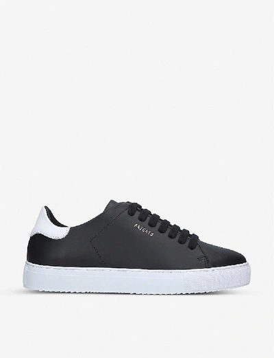 Shop Axel Arigato Clean 90 Contrast-heel Leather Trainers In Blk/white