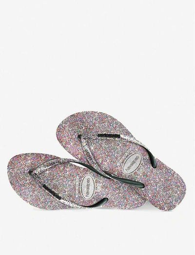 Shop Havaianas Slim Carnival Glitter Rubber Flip-flops