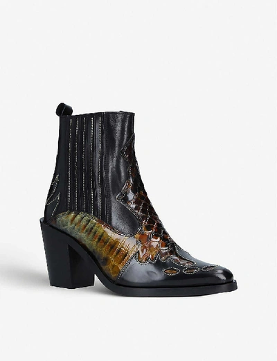 Shop Kurt Geiger Damen Snakeskin-embossed Faux-leather Ankle Boots In Mult/other