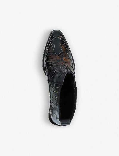 Shop Kurt Geiger Damen Snakeskin-embossed Faux-leather Ankle Boots In Mult/other