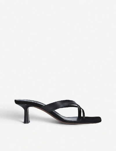 Shop Neous Florae Backless Leather Heeled Mules In Black