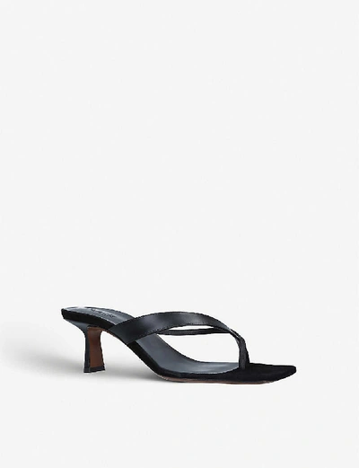 Shop Neous Florae Backless Leather Heeled Mules In Black