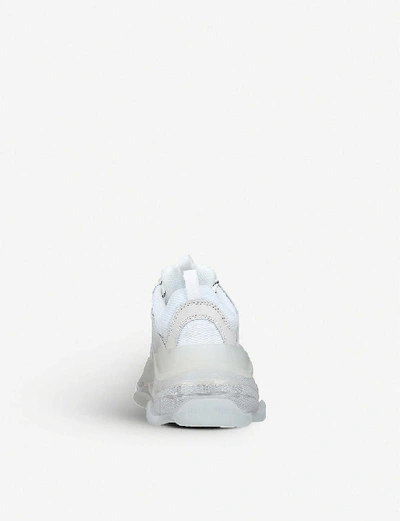 Shop Balenciaga Triple S Leather And Mesh Trainers In White