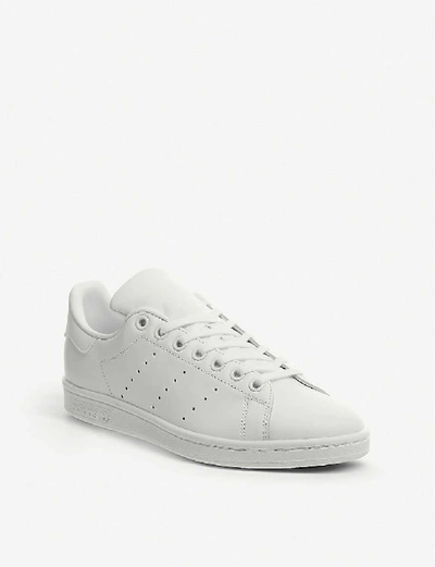 Shop Adidas Originals Stan Smith Gs Leather Trainers In White Mono