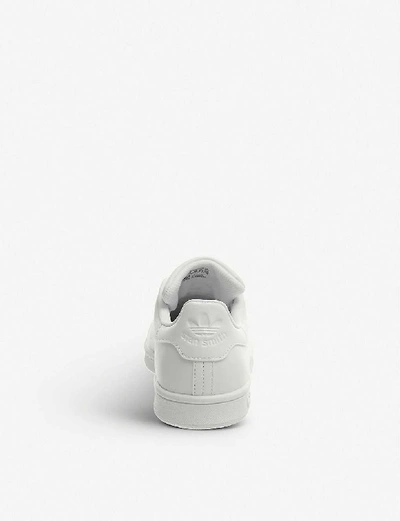 Shop Adidas Originals Stan Smith Gs Leather Trainers In White Mono