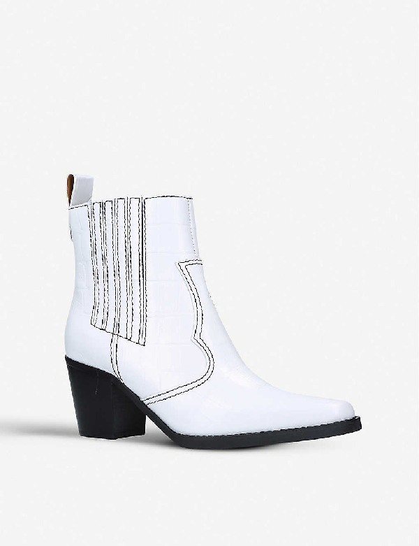 ganni callie boots white