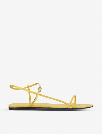 Shop The Row Nude Criss-crossed Leather Sandals