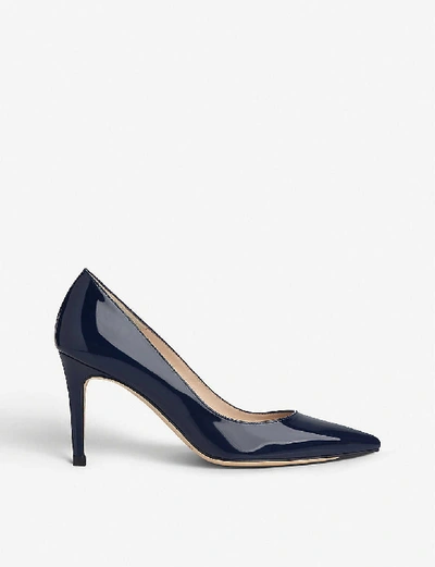 Shop Lk Bennett Women's Blu-navy Floret Patent Leather Courts