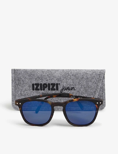Shop Izipizi Kids Sun #e Tortoiseshell-print Acetate Square-frame Junior Sunglasses 5-10 Years
