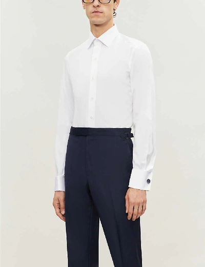 Shop Tom Ford Men's White Regular-fit Cotton Shirt