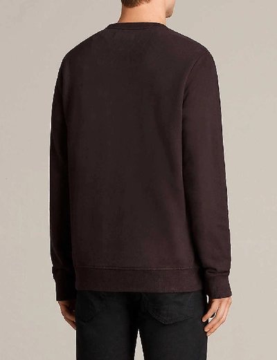 Shop Allsaints Raven Cotton-fleece Sweatshirt In Beech+green+ma