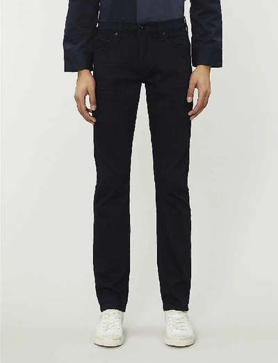 Shop Paige Mens Inkwell (blue) Federal Straight-leg Slim-fit Stretch-denim Jeans