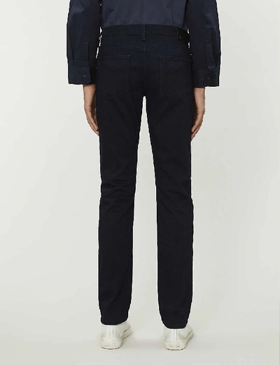 Shop Paige Mens Inkwell (blue) Federal Straight-leg Slim-fit Stretch-denim Jeans