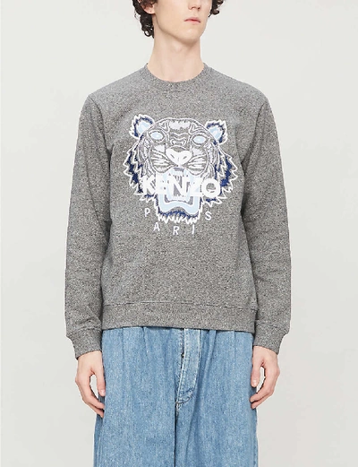 Shop Kenzo Tiger Relaxed-fit Cotton-jersey Sweatshirt In Mint