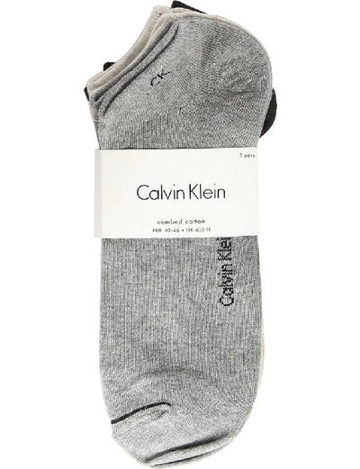 Calvin Klein Casual Socks Pack Of Three In Grey Heather