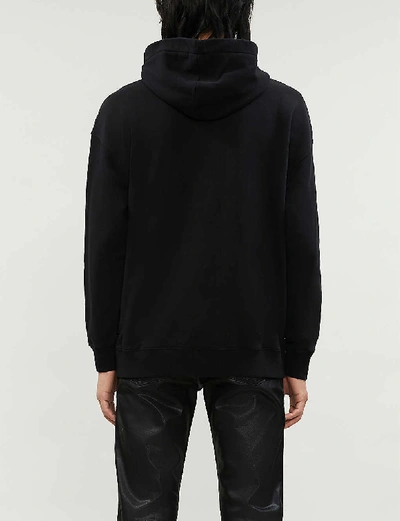 Shop Givenchy Logo-print Cotton-jersey Hoody In Black