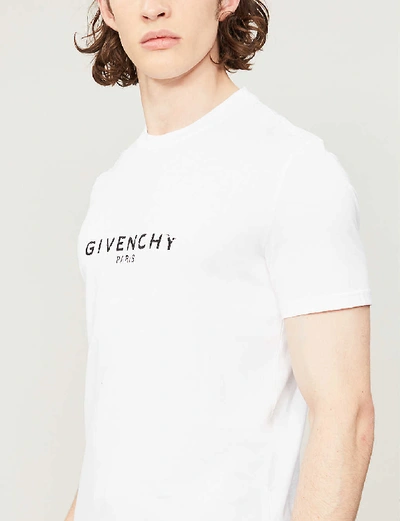 Shop Givenchy Logo-print Cotton-jersey T-shirt In White