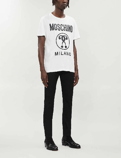 Shop Moschino Logo-print Cotton-jersey T-shirt