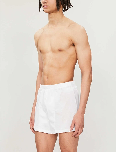 Shop Hanro Sport-fit Cotton Boxers In White