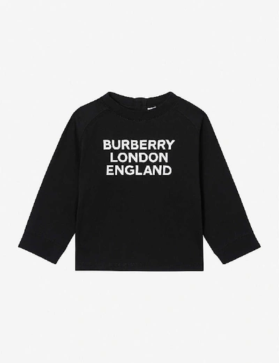 Shop Burberry Logo-print Cotton Jumper 6-24 Months