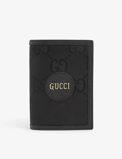 Shop Gucci Black Off The Grid Recycled-nylon And Leather Passport Case