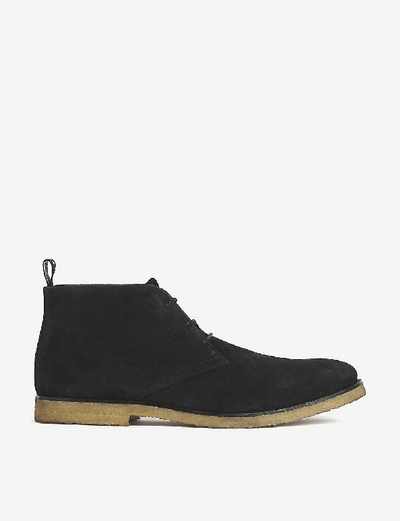 Shop Allsaints Luke Suede Desert Boots In Black