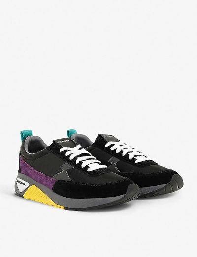 Shop Diesel S-kb Low-top Suede And Nylon Trainers